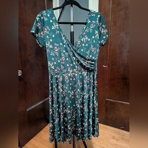 Kailegh Floral Green Wrap Dress